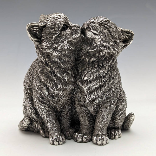 UK Country Artists Two Kittens Sterling Silver Sculpture Figurine